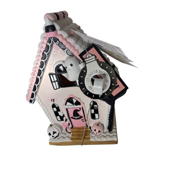 Light-Up Halloween Ghost Haunted House Decor Battery Operated Pink & Black - Picture 2 of 12